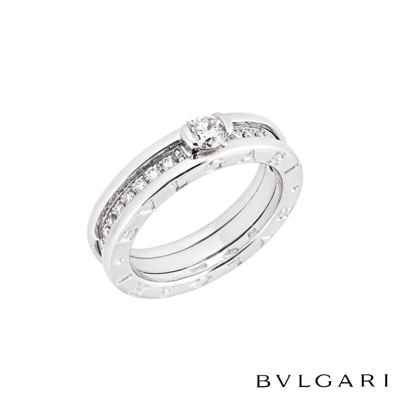 Bvlgari White Gold Diamond B.Zero1 Ring Size 53 0.30ct F/VVS2