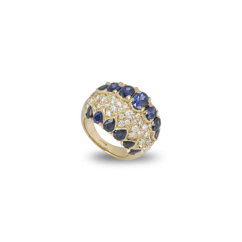 Yellow Gold Sapphire and Diamond Dress Ring
