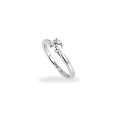 White Gold Round Brilliant Cut Diamond Ring 0.55ct I/VS1