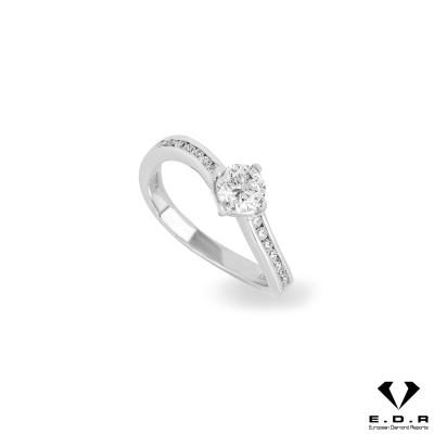 White Gold Round Brilliant Cut Diamond Ring 0.50ct F/SI1