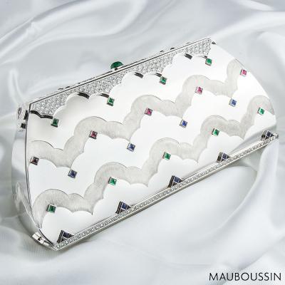 Mauboussin White Gold Diamond, Ruby, Sapphire & Chrysophrase Clutch Bag