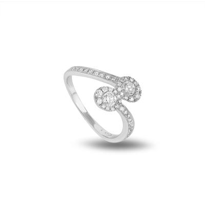White Gold Diamond Crossover Ring 0.62ct 
