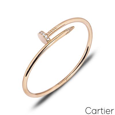 Cartier Rose Gold Diamond Juste Un Clou Bracelet Size 19 B6048519