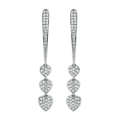 <p>18k White Gold Diamond Set Drop Earrings 0.98ct G/VS</p>
