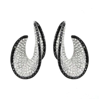 18k White Gold Diamond Shell Earrings 3.00ct