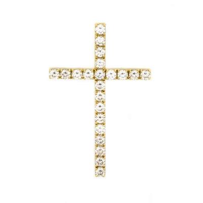 <p>18k Yellow Gold Diamond Set Cross Pendant 0.66ct</p>
