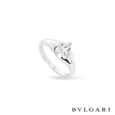 Bvlgari Platinum Round Brilliant Cut Diamond Corona Ring 0.35ct G/VVS2