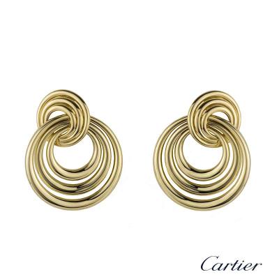 Cartier 18k Yellow Gold Circular Earrings