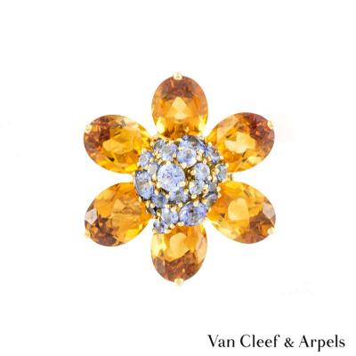 Van Cleef & Arpels 18k Y/G Citrine and Sapphire Hawaii Pendant/Brooch