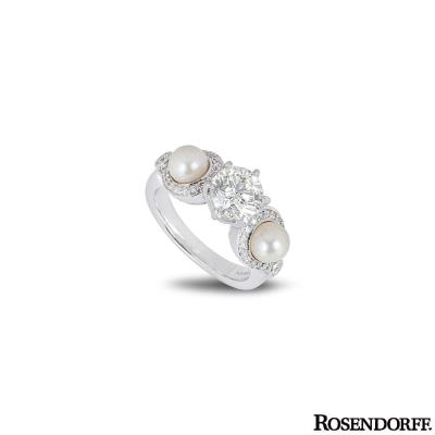 Rosendorff White Gold Diamond & Pearl Ring 1.20ct J/SI1
