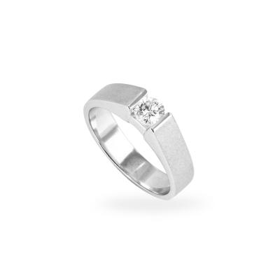 White Gold Round Brilliant Cut Diamond Ring 0.47ct H/SI1