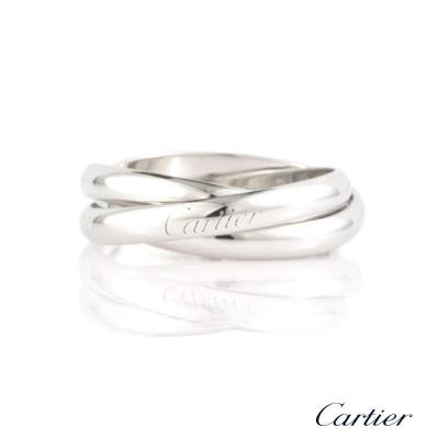 Cartier 18k White Gold Gents Trinity Ring