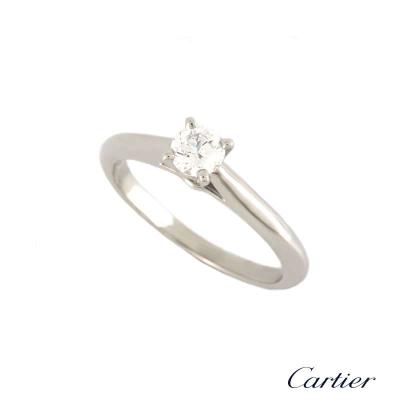 <p>Cartier Round Brilliant Cut Diamond Ring in Platinum 0.25ct</p>
