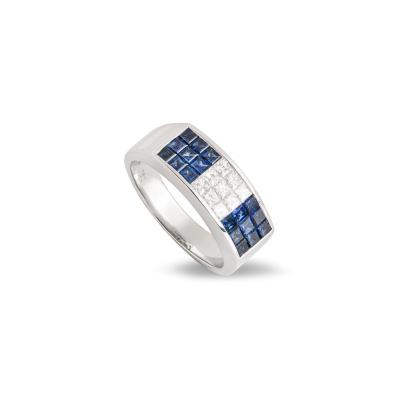 White Gold Sapphire & Diamond Dress Ring