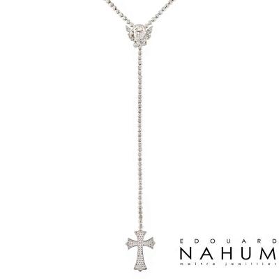 <p>Edouard Nahum Diamond Angel & Cross Necklace 14.66ct</p>
