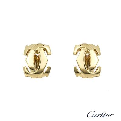<p>Cartier 18k Yellow Gold C de Cartier Earrings</p>
