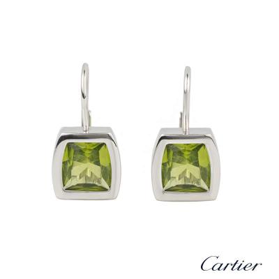 Cartier 18k White Gold Peridot La Dona Earrings