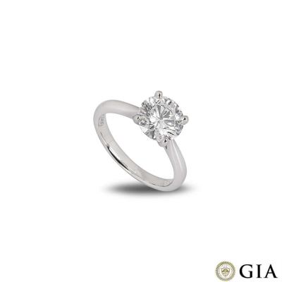 Platinum Round Brilliant Cut Diamond Ring 2.03ct E/VS2