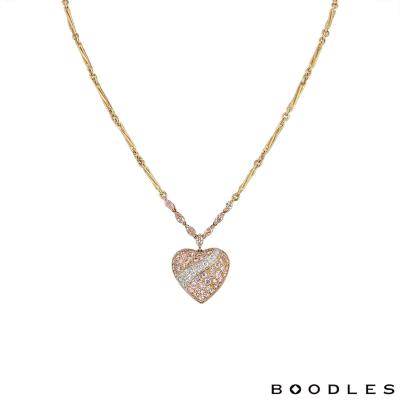 Boodles Yellow & Rose Gold Diamond Set Heart Pendant 2.64ct