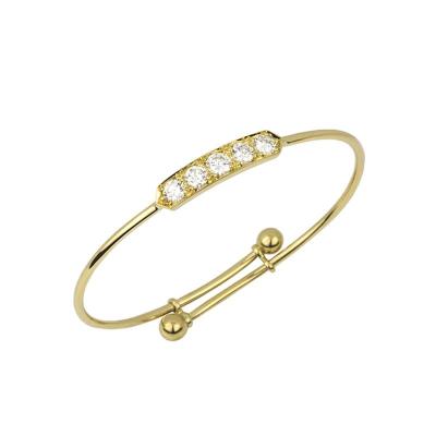 Yellow Gold Diamond Set Childrens Bangle