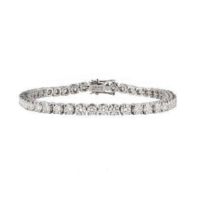 18k White Gold Round Brilliant Cut Diamond Line Bracelet 6.82ct