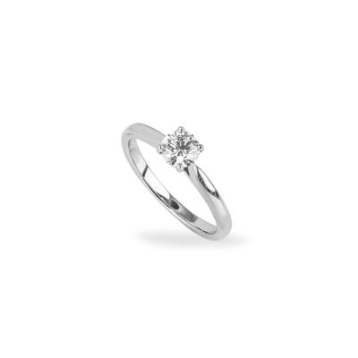 White Gold Round Brilliant Cut Diamond Ring 0.59ct G/VS2