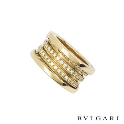 <p>Bvlgari 18k Yellow Gold Diamond Set B.zero1 Ring</p>
