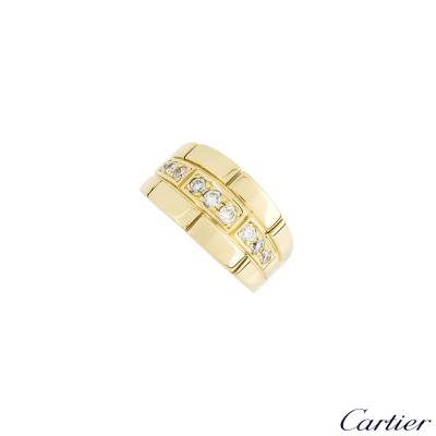 <p>Cartier 18k Yellow Gold Diamond Set Dress Ring</p>
