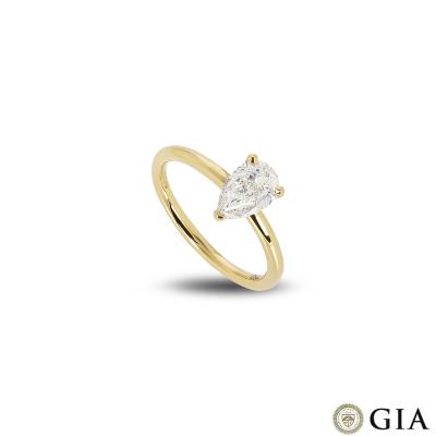 Yellow Gold Pear Cut Diamond Ring 1.00ct G/SI1