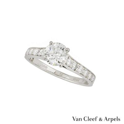 <p>Van Cleef & Arpels Round Brilliant Cut Diamond Ring in Platinum 0.71ct D/VVS1</p>
