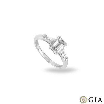 White Gold Emerald Cut Diamond Ring 1.00ct F/VS1
