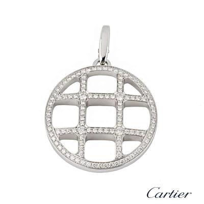 <p>Cartier 18k White Gold Diamond Pasha Grill Pendant B3020100</p>
