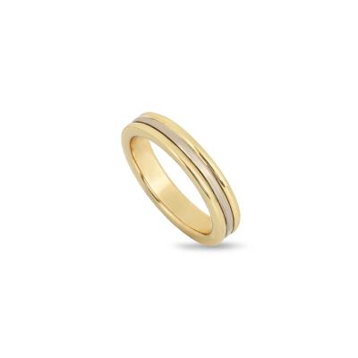 Yellow & White Gold Three Row Wedding Band