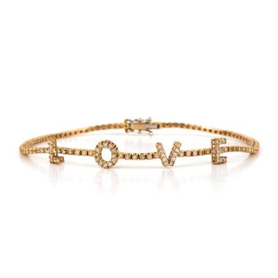 18k Rose Gold Diamond Love Bracelet 0.76ct Total