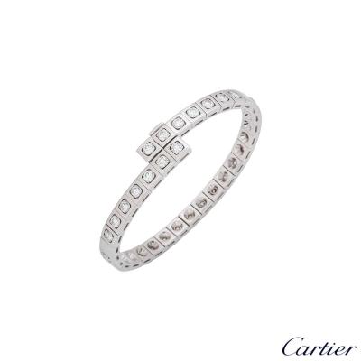 Cartier Tectonique Diamond White Gold Bracelet 3.15ct
