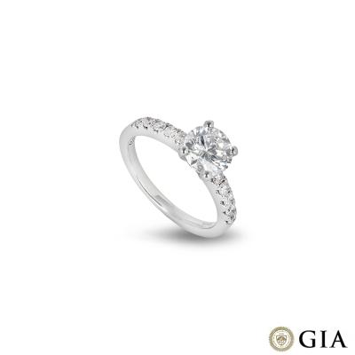 White Gold Round Brilliant Cut Diamond Ring 1.23ct H/VS1 XXX
