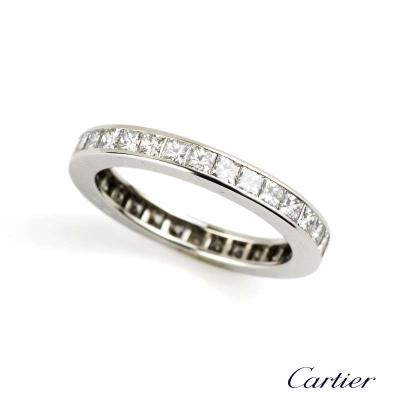 <p>Cartier 18k White Gold Diamond Full Eternity Ring 1.76ct Size M</p>
