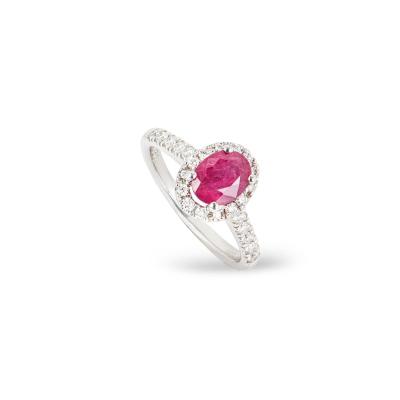 White Gold Ruby & Diamond Ring 1.53ct
