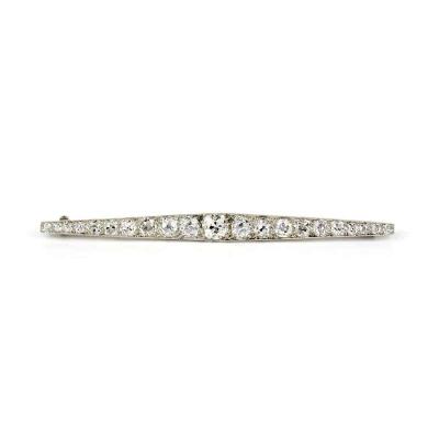 Platinum Old Cut Diamond Brooch 3.25ct