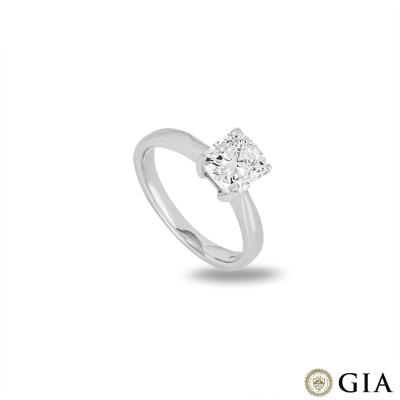 White Gold Cushion Cut Diamond Ring 1.66ct I/VS1