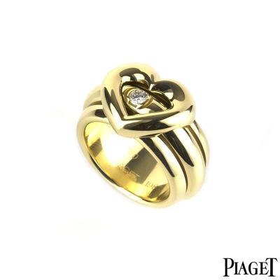 <p>Piaget 18k Yellow Gold Diamond Possession Heart Ring Size 51/ L1/2</p>
