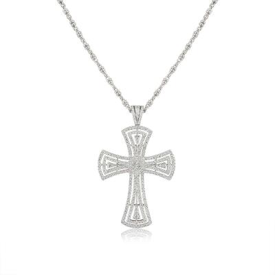 White Gold Diamond Cross Pendant 3.00ct