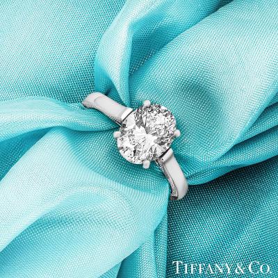 Tiffany & Co. Platinum Oval Cut Diamond Ring 2.06ct D/VVS2