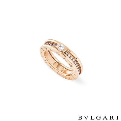 Bvlgari Rose Gold Diamond B.Zero1 Ring 0.30ct F/VVS2
