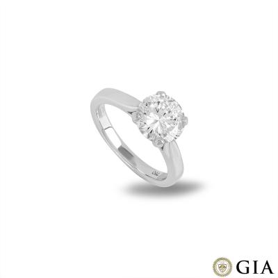 White Gold Round Brilliant Cut Diamond Ring 2.08ct E/VVS2