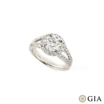 <p>18k White Gold Round Brilliant Cut Diamond Ring 1.51ct F/VVS1</p>
