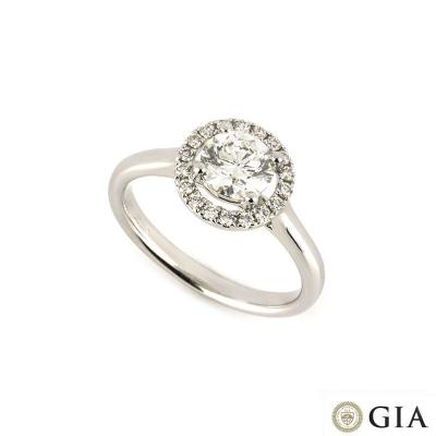 18k White Gold Round Brilliant Cut Diamond Ring 0.90ct H/VS2
