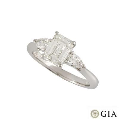 18k White Gold Emerald Cut Diamond Ring 1.17ct G/VVS2