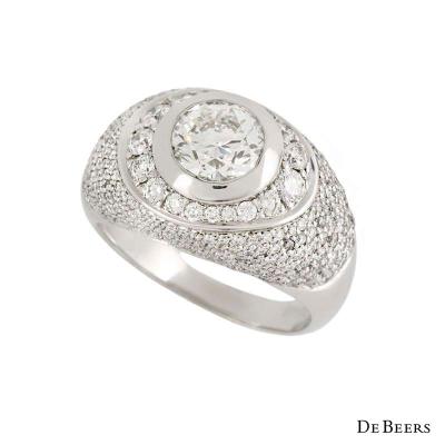 De Beers 18k White Gold XXX Round Brilliant Cut Diamond Ring 1.86ct G/VS2