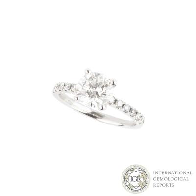 <p>18k White Gold Round Brilliant Cut Diamond Ring 1.23ct G/SI1</p>
